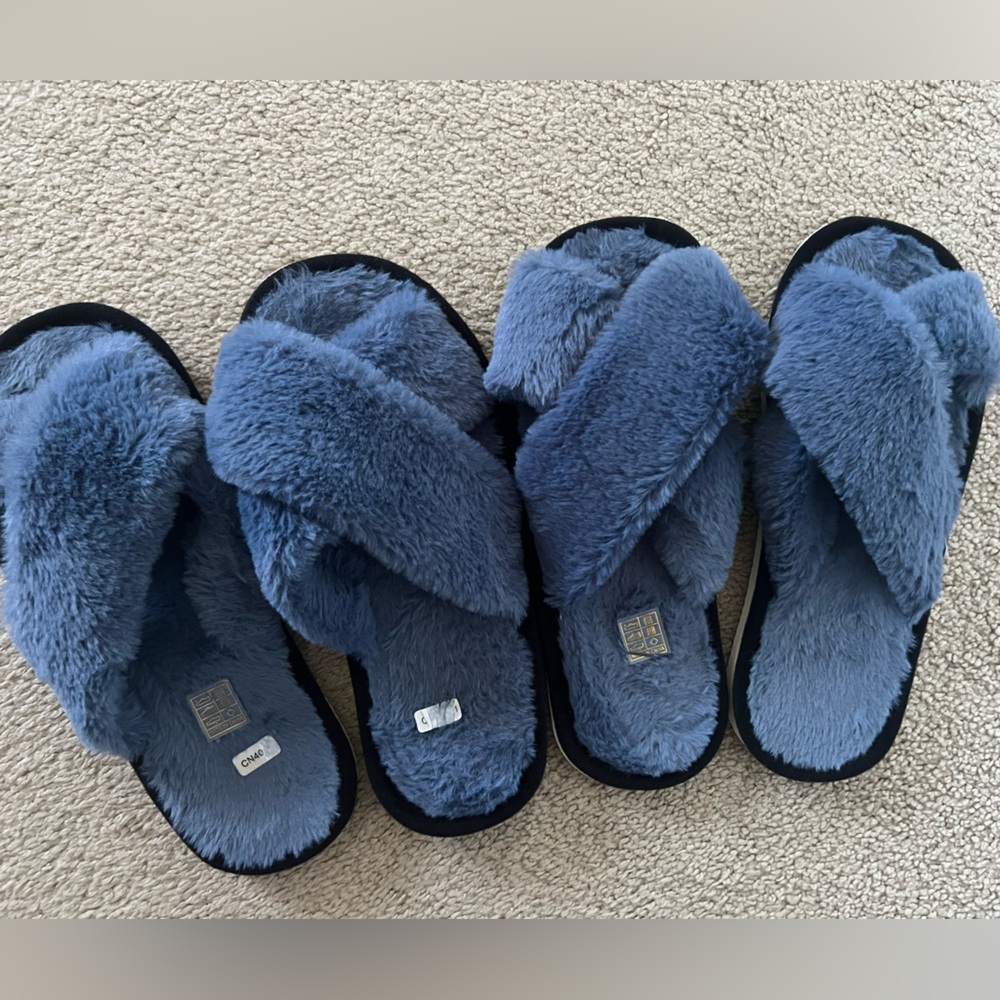 Cozy Dusty Blue Women's Slippers